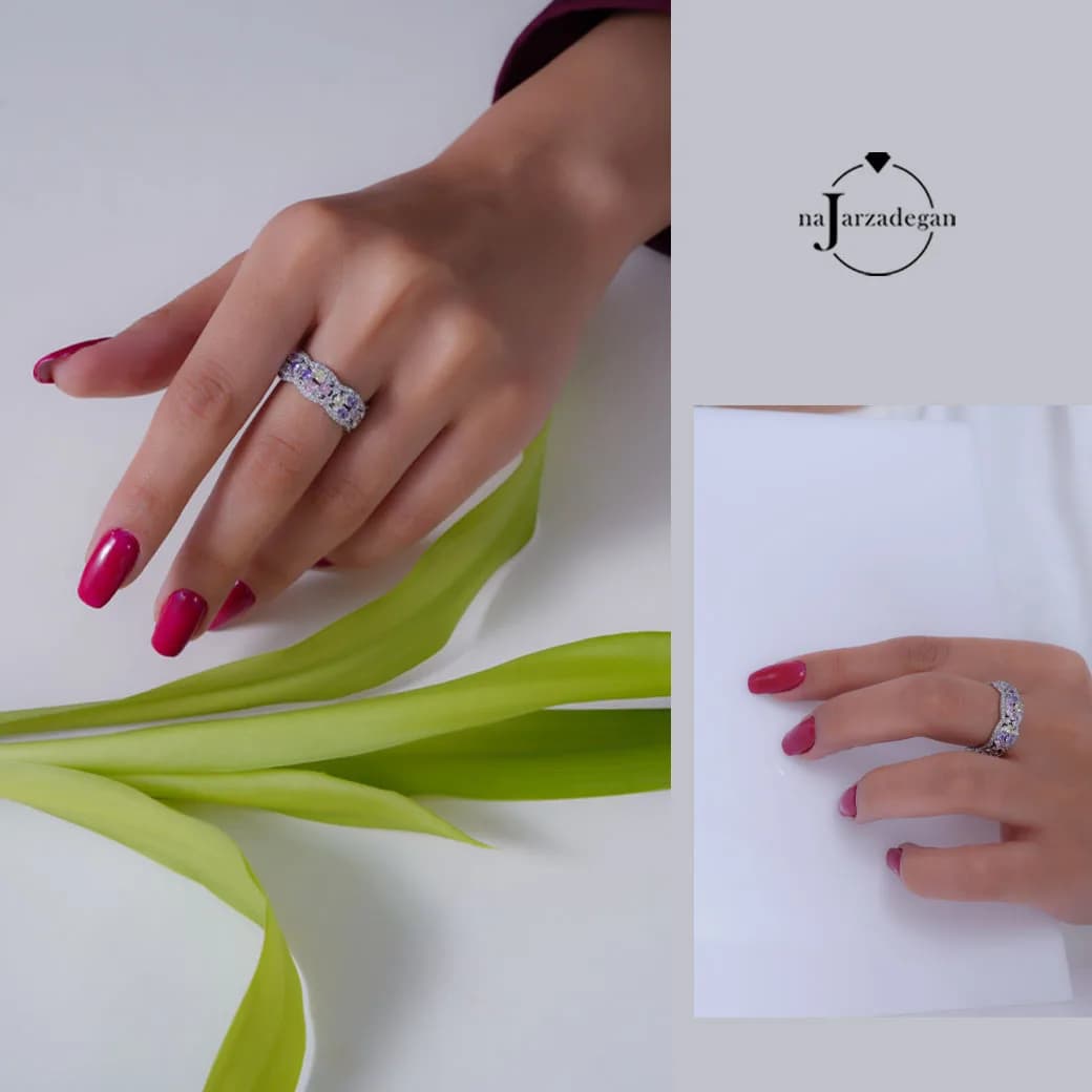 انگشتر نقره زنانه نگین سلطنتی مدل رجینا عیار 925 کد 1946 — تصویر ۵