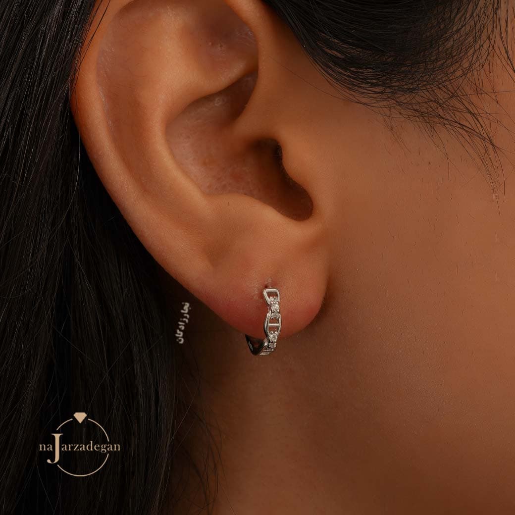 گوشواره حلقه ای نقره زنانه مدل پیوند عیار 925 کد 1902
