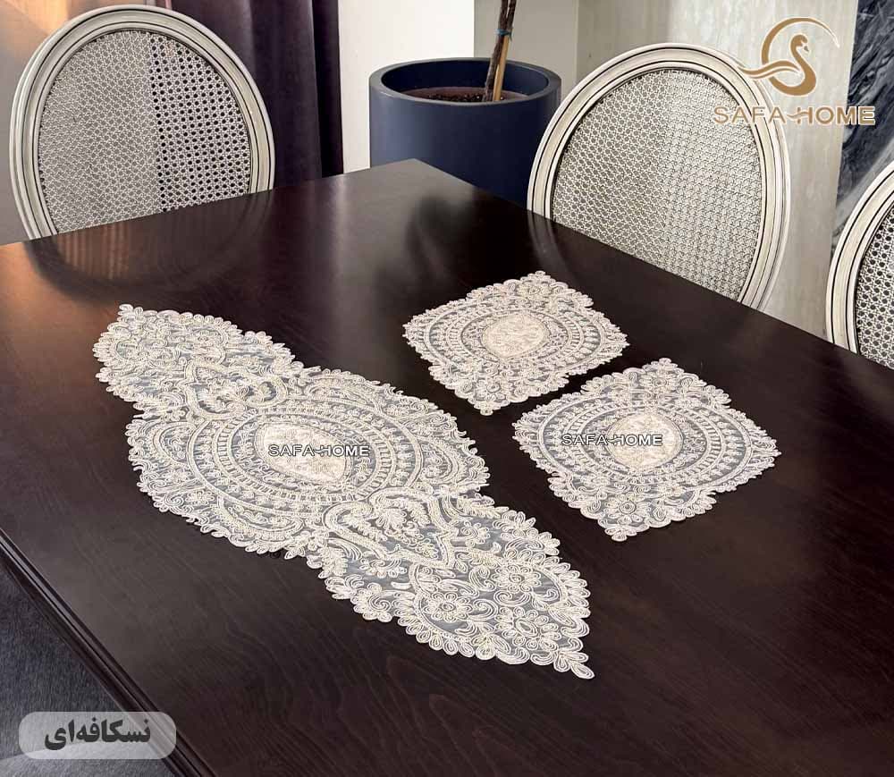 ست رومیزی قیطان مدل کارینا 3 تکه — تصویر ۹