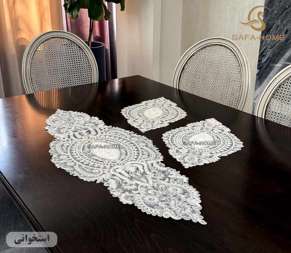 ست رومیزی قیطان مدل کارینا 3 تکه — تصویر ۲