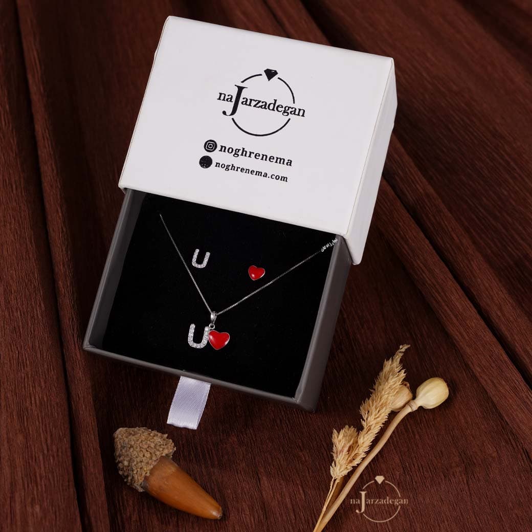 نیم ست نقره زنانه ولنتاین عیار 925 کد 1790 — تصویر ۵