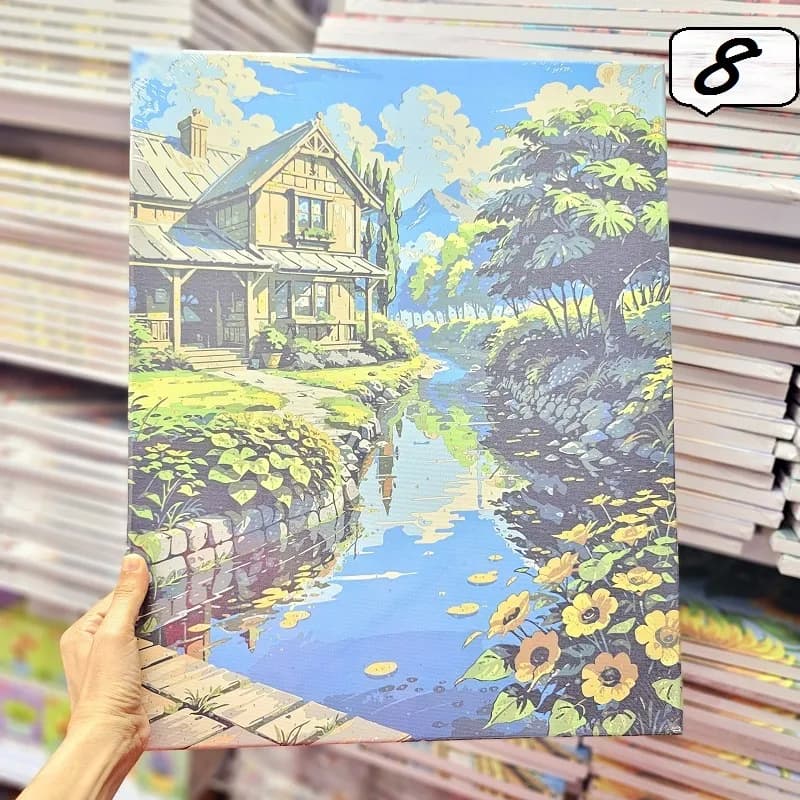 بوم رنگ آمیزی با اعداد 50*40 (معیوب) — تصویر ۳