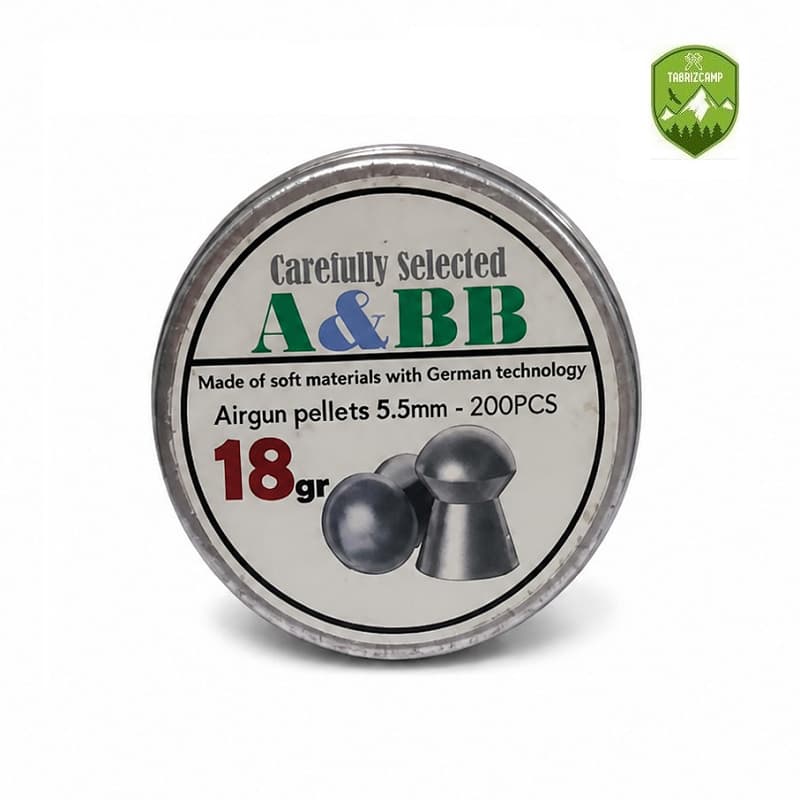 ساچمه تفنگ بادی سرگنبدی کالیبر 5.5 گرین 18 A&BB