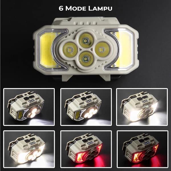 چراغ پیشانی COB+4 LED مدل HX-815 — تصویر ۵