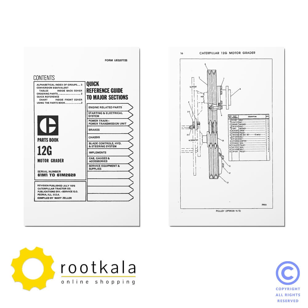 فایل PDF قطعات گریدر کاترپیلار 12G — تصویر ۲