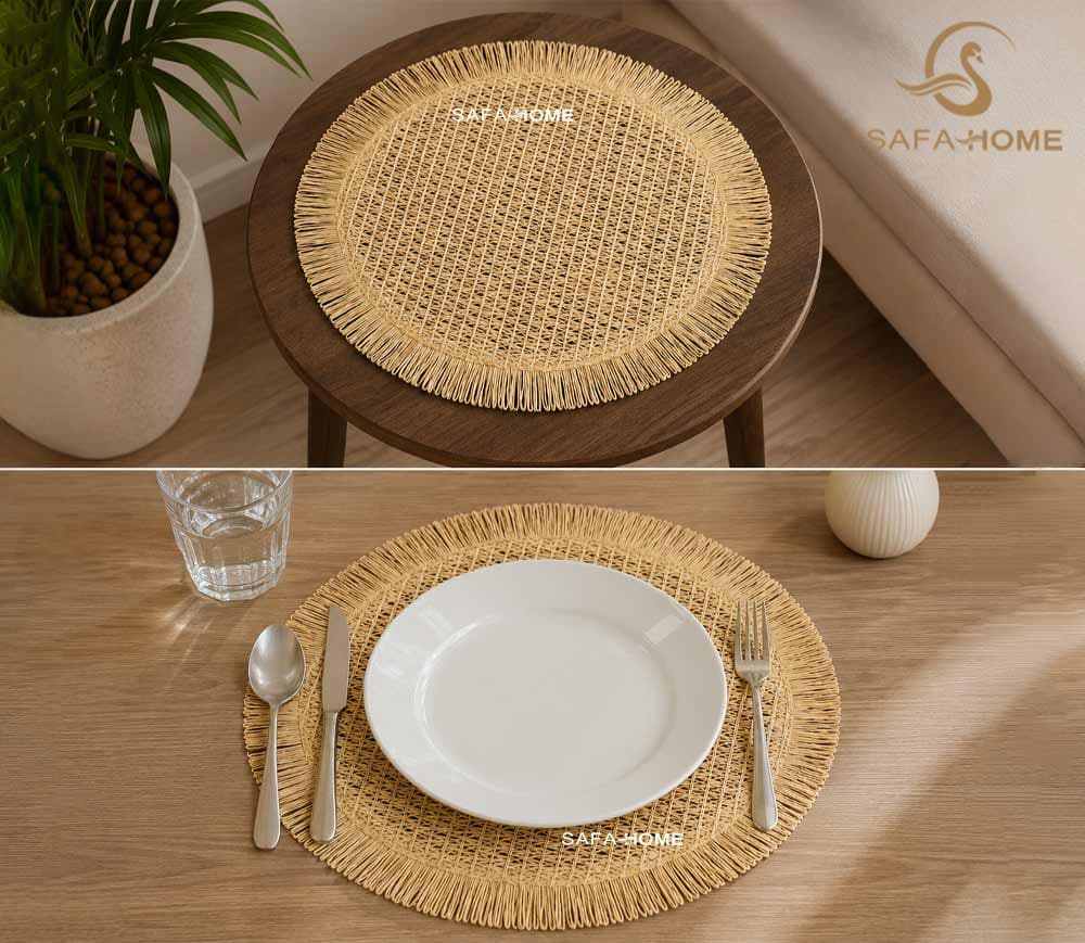 رومیزی عسلی حصیری