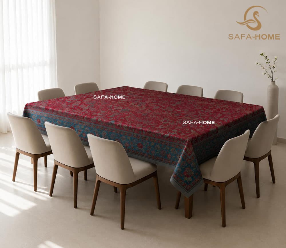 سفره رومیزی مخمل ترک 2×1.5 سانتی متر طرح سنتی — تصویر ۹
