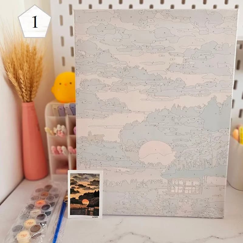 بوم رنگ آمیزی شماره دار 40*30 — تصویر ۲