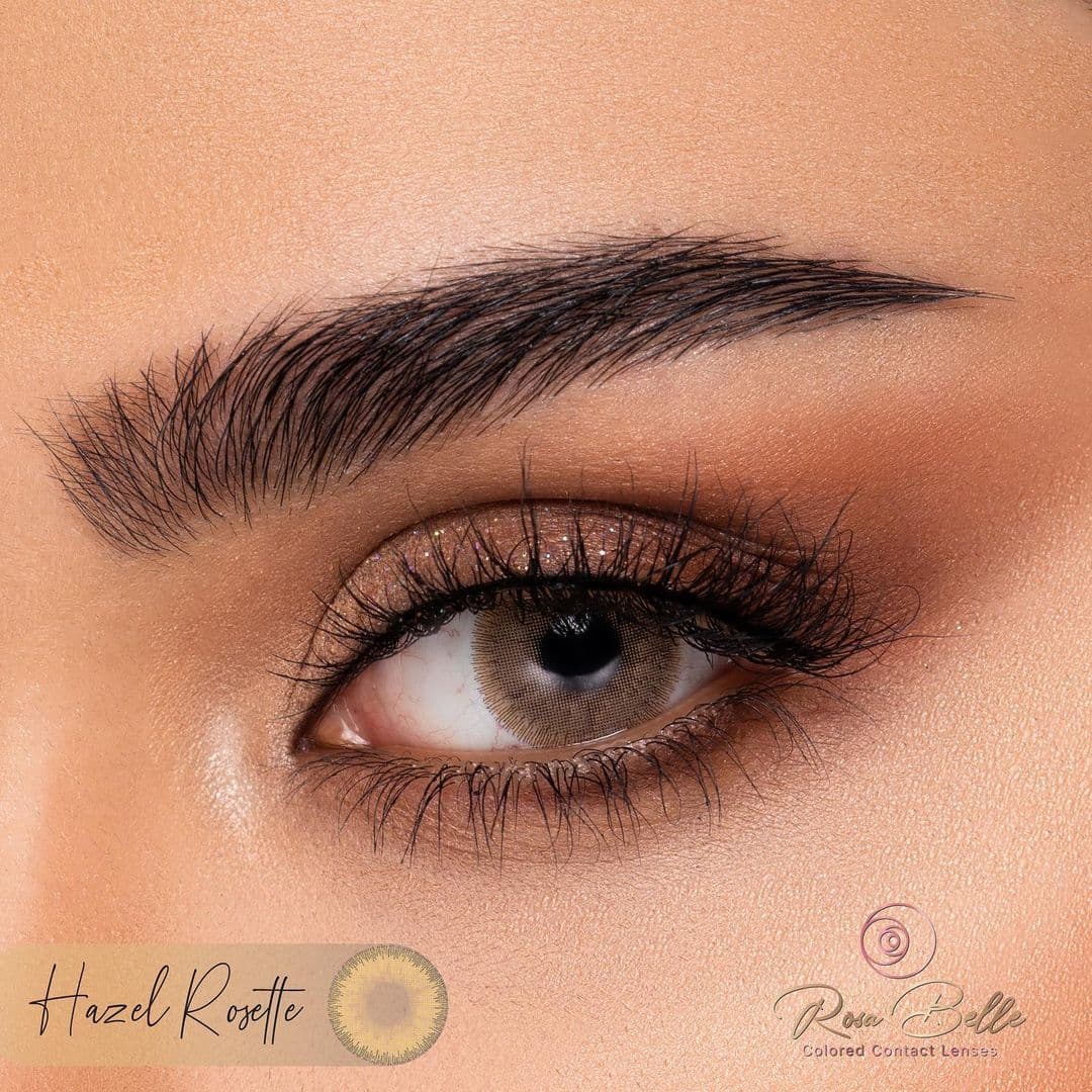 لنز رنگی عسلی فندقی (HAZEL-ROSETTE) RosaBelle — تصویر ۴