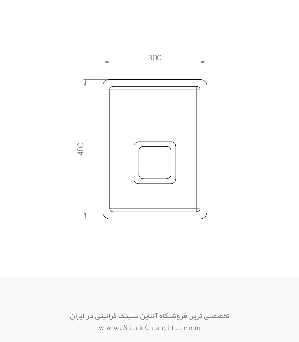 سینک زیرکار کن مدل 4030 سایز 30 آر 10 — تصویر ۲
