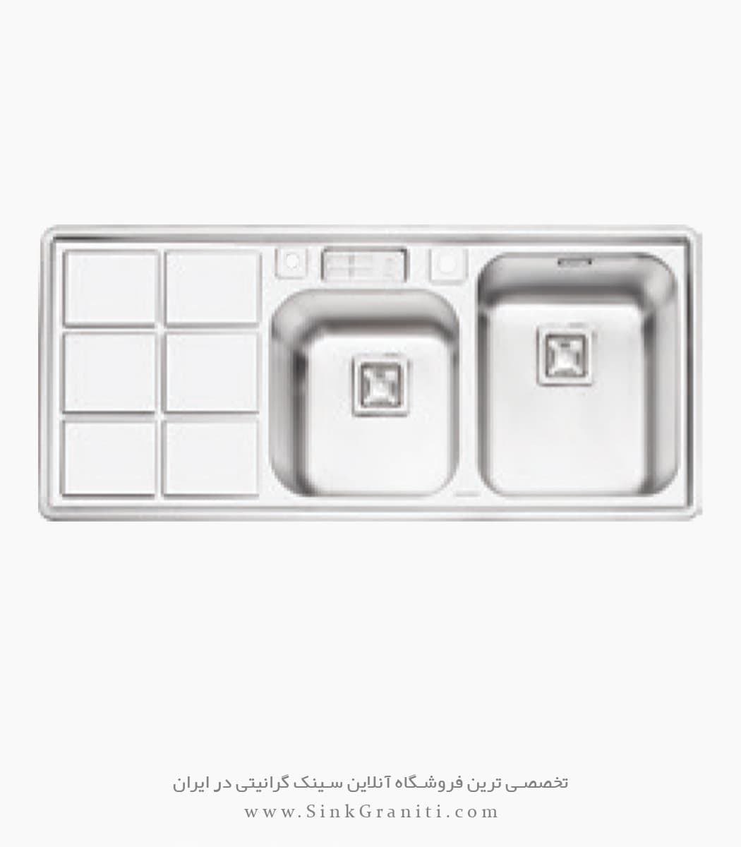 سینک پرنیان استیل مدل PS1289 توکار جامایع دار — تصویر ۳