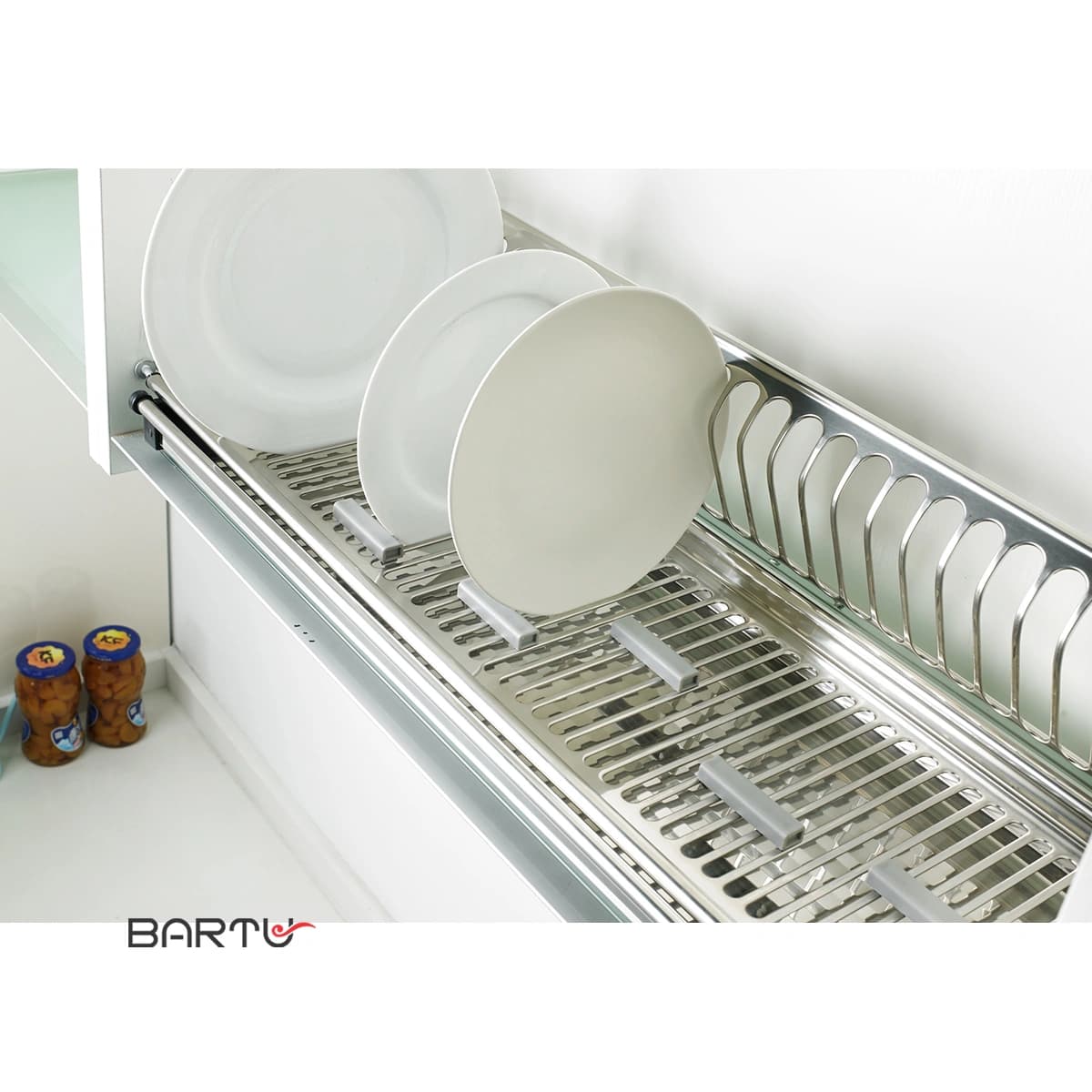 آبچکان استیل کابینتی یک طبقه سینی دار پلاتین کد 1020 — تصویر ۴