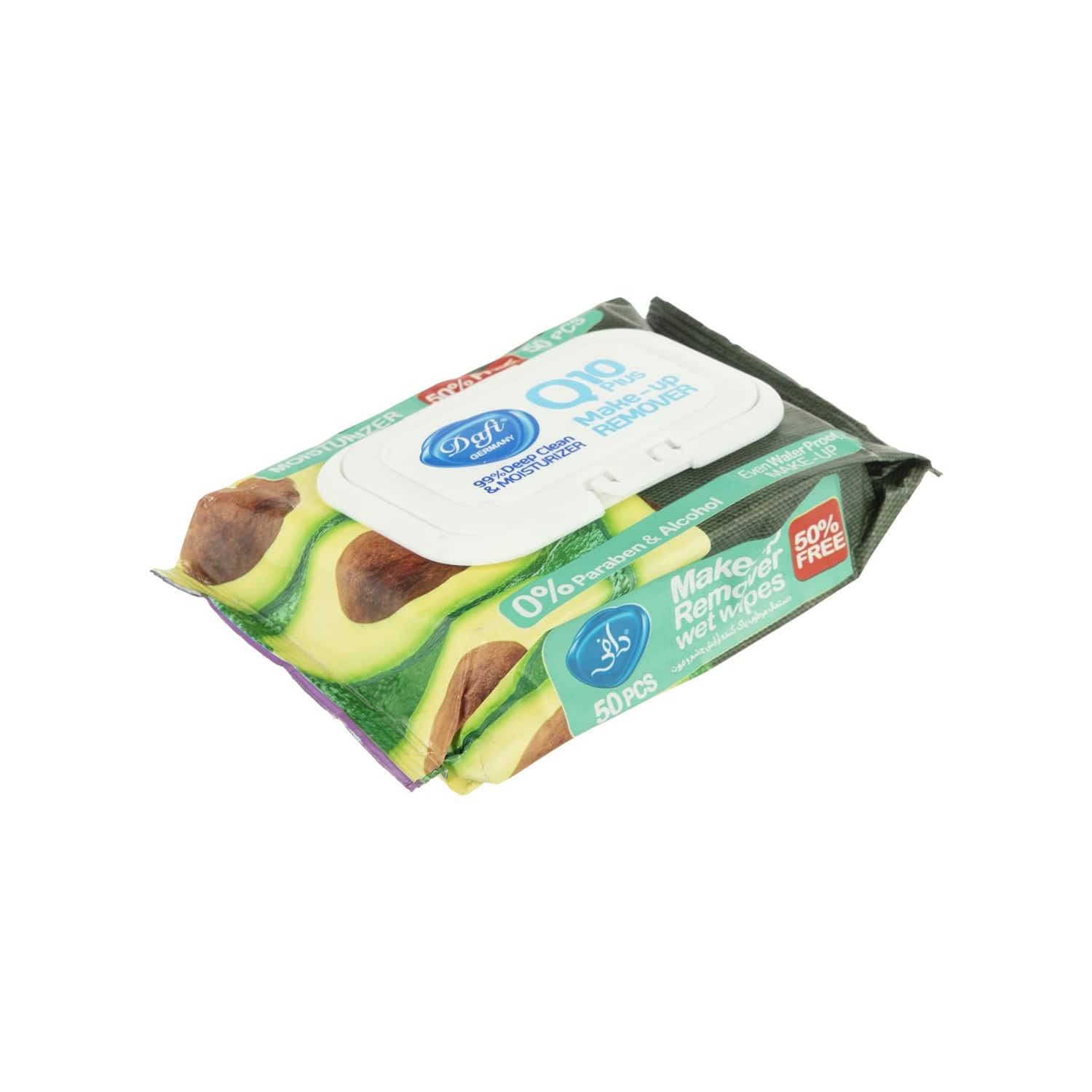 دستمال مرطوب پاک کننده آرایش نرم کننده دافی مدل Q10 (بسته 50 عددی) — تصویر ۲