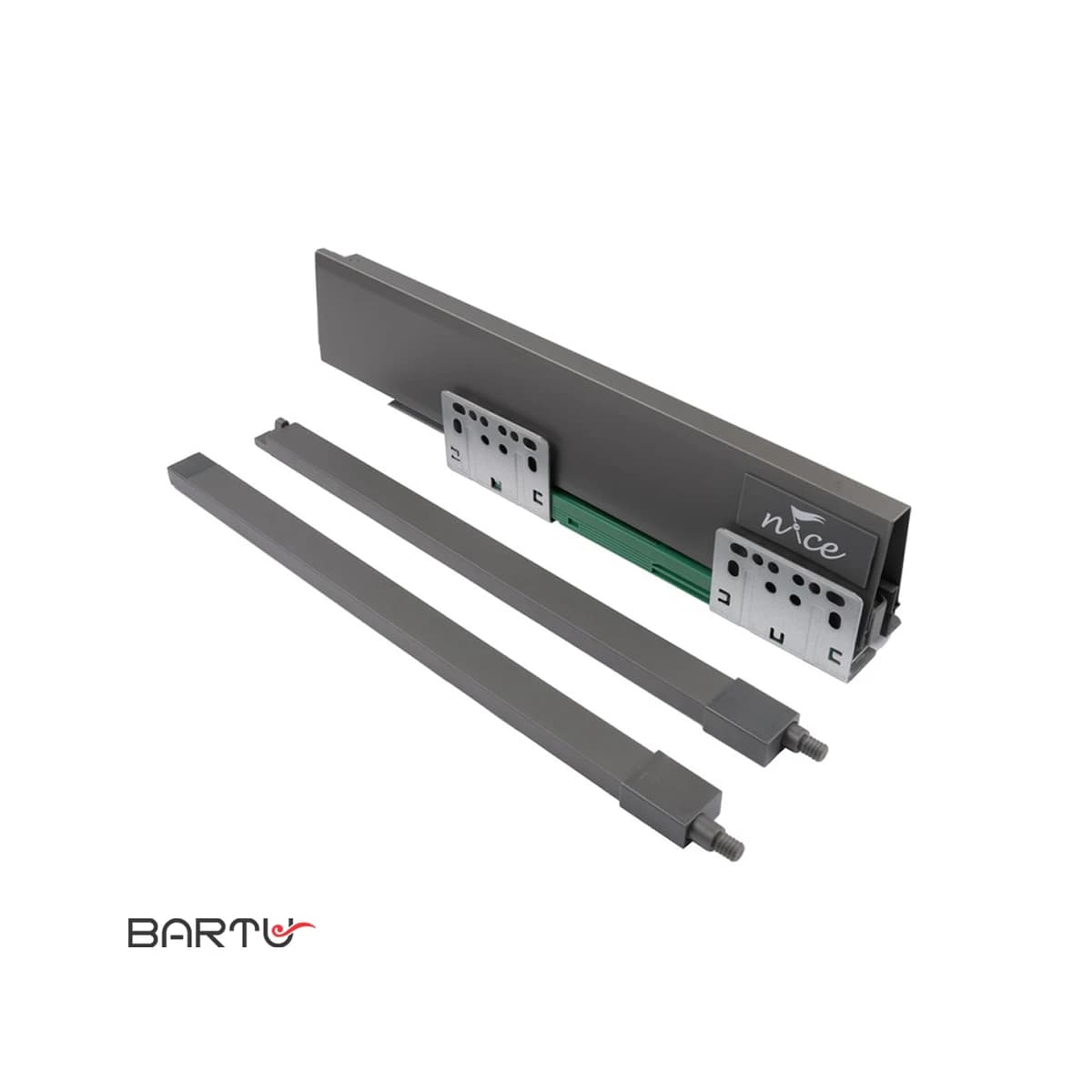 ریل تاندم باکس گالری بلند دو میله نایس کد N80-double
