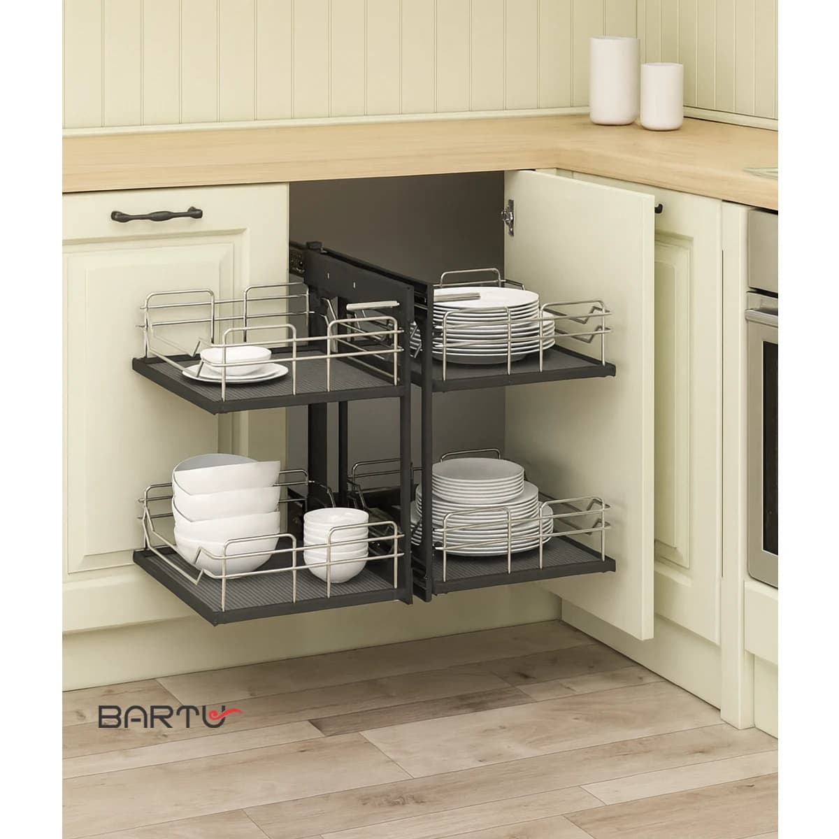 مجیک کرنر پرو پلاتین ریلی دو طبقه آرام بند (نظم دهنده کابینت گوشه) — تصویر ۲