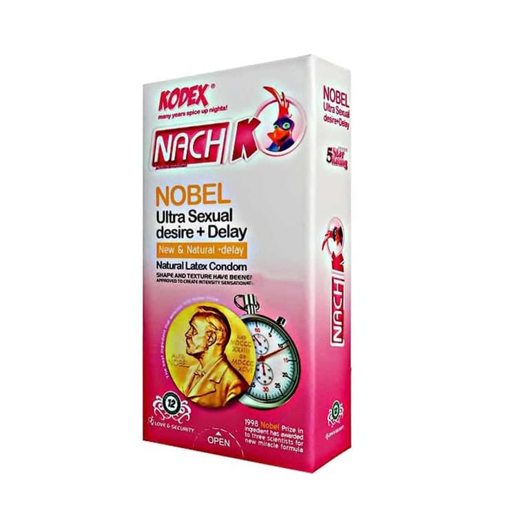 کاندوم تاخیری کدکس مدل Nobel بسته 12 عددی