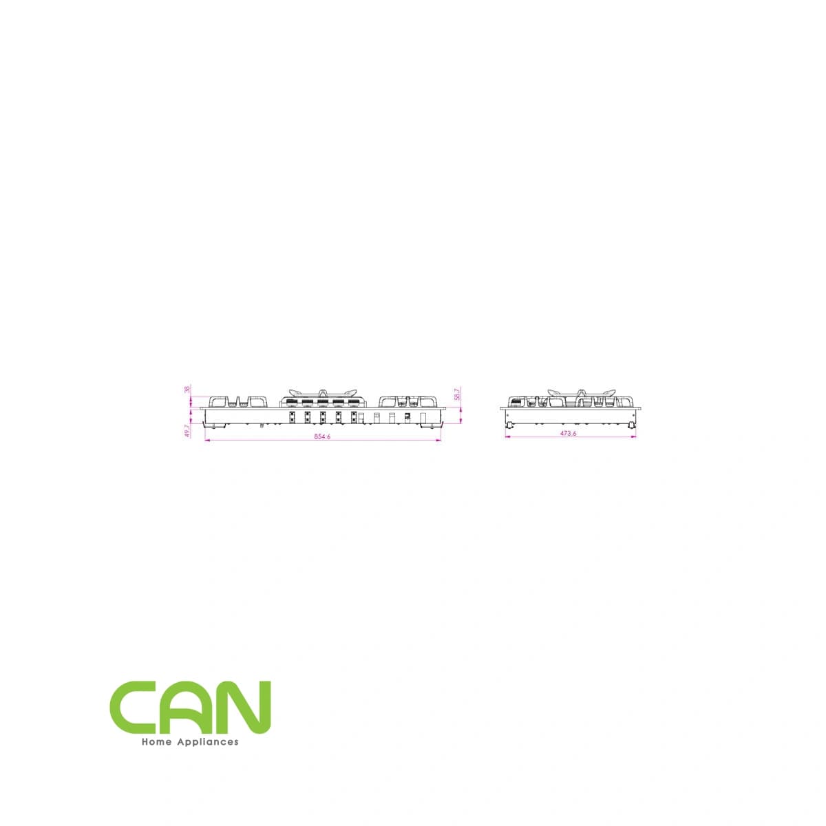 اجاق گاز استیل صفحه ای کن مدل IS 9502 — تصویر ۷