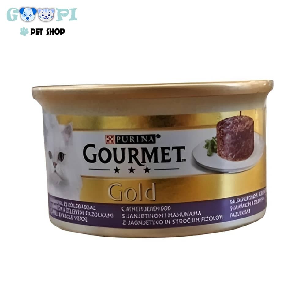 کنسرو غذای گربه گورمت کیکی با طعم بره و لوبیاسبز Gourmet Gold Les Timbales وزن ۸۵ گرمی
