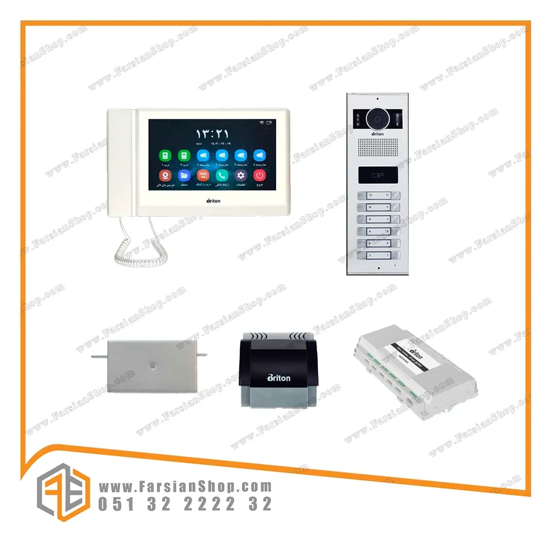 پکیج کامل آیفون تصویری برایتون مدل BAMWIFI1050 با پنل کارتی PBK2012