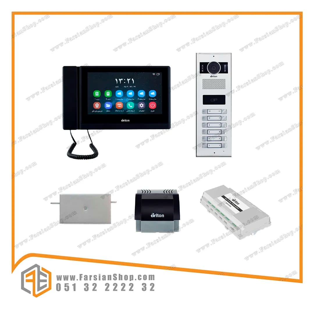 پکیج کامل آیفون تصویری برایتون مدل BAMWIFI1050 با پنل کارتی PBK2012 — تصویر ۲