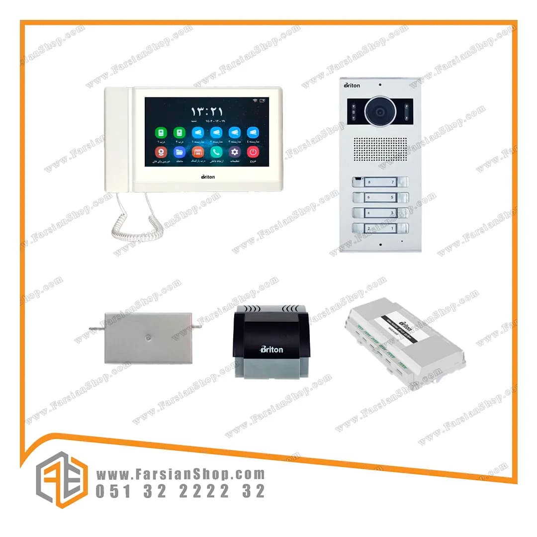 پکیج کامل آیفون تصویری برایتون مدل BAMWIFI1050 با پنل PBK2008 — تصویر ۳