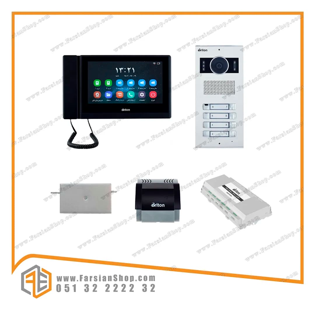 پکیج کامل آیفون تصویری برایتون مدل BAMWIFI1050 با پنل PBK2008 — تصویر ۲