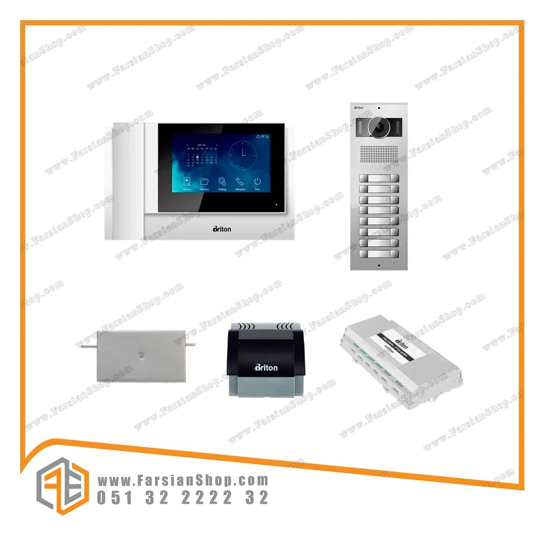 پکیج کامل آیفون تصویری برایتون مدل BAM7040WIFI با پنل PBK2016