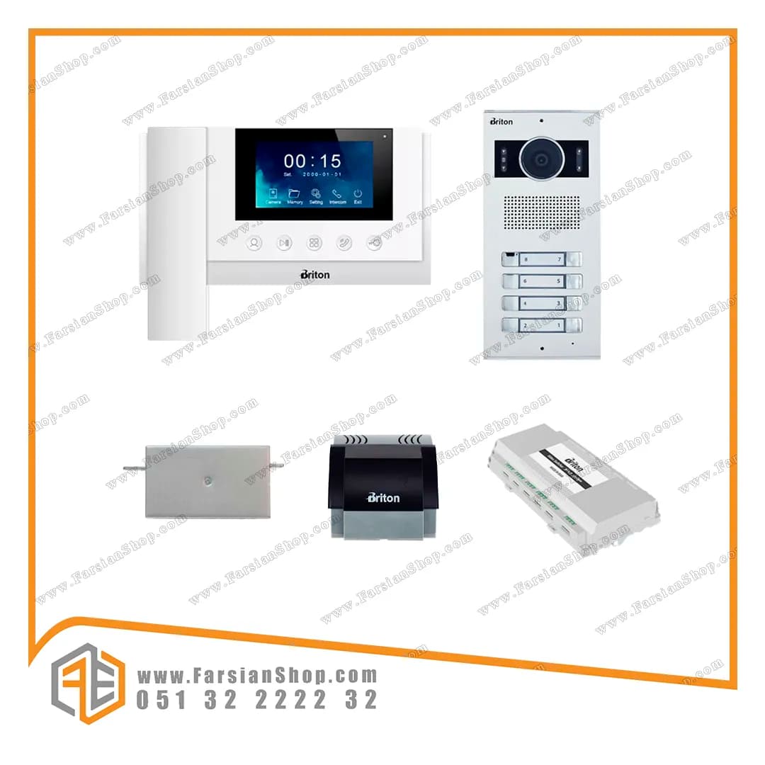 پکیج کامل آیفون تصویری برایتون مدل 4330 با پنل PBK2008 — تصویر ۲