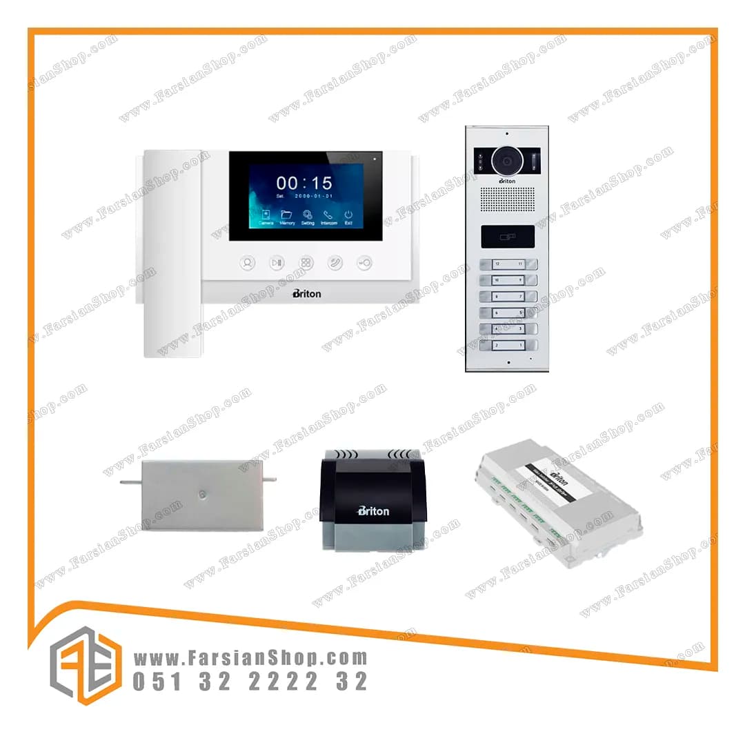 پکیج کامل آیفون تصویری برایتون مدل 4330 با پنل کارتی PBK2012 — تصویر ۲