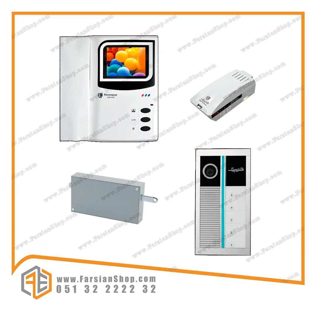 پکیج کامل آیفون تصویری الکتروپیک مدل ۱۲۸۶ V2 با پنل رندا ۱۱۹۵