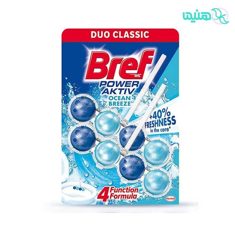 بوگیر توپی توالت فرنگی برف (Bref) بسته 8 عددی رایحه نسیم اقیانوس