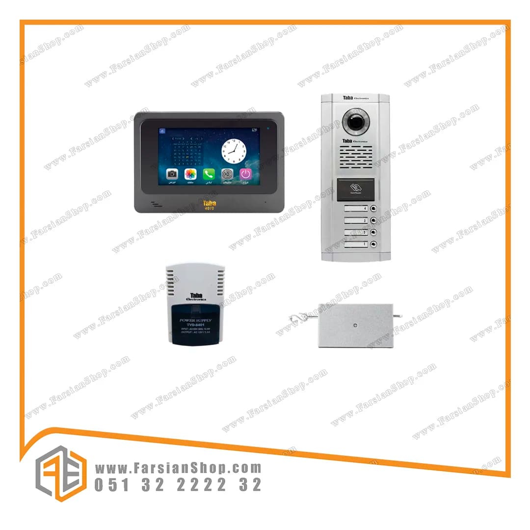 پکیج کامل آیفون تصویری تابا مدل 4070با پنل سهند کارتی 1860 — تصویر ۲