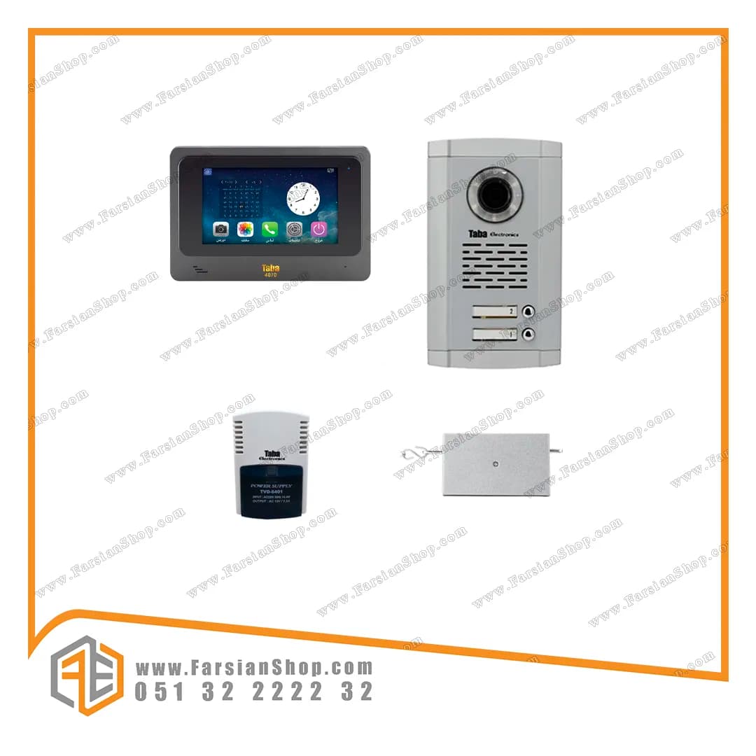 پکیج کامل آیفون تصویری تابا مدل 4070 با پنل سهند 1860
