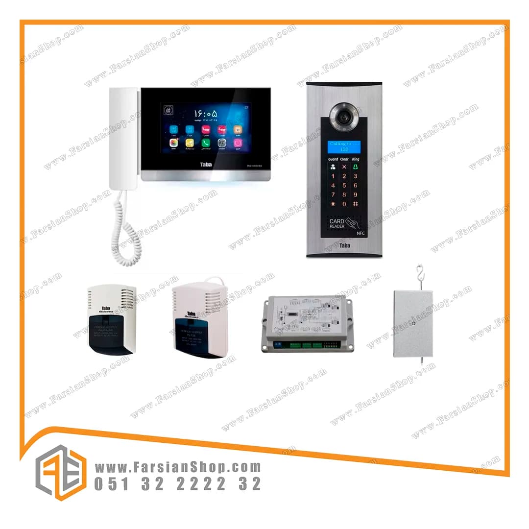 پکیج کامل آیفون تصویری تابا مدل 1070pro با پنل کدینگ کارتی 1800 — تصویر ۳