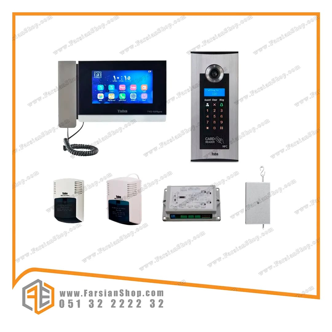 پکیج کامل آیفون تصویری تابا مدل 1070pro با پنل کدینگ کارتی 1800 — تصویر ۴