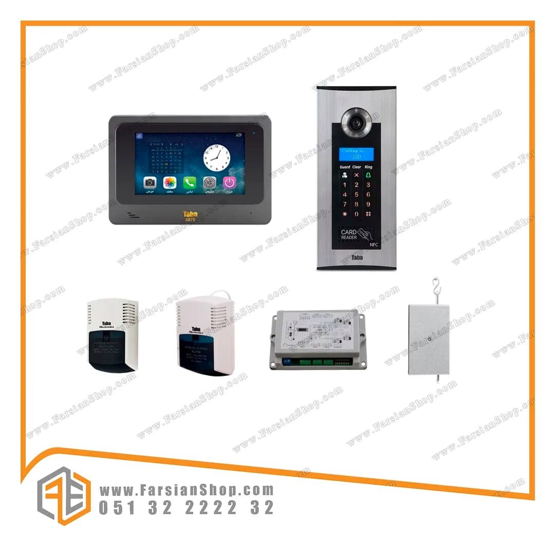 پکیج کامل آیفون تصویری تابا مدل 4070با پنل کدینگ کارتی 1800