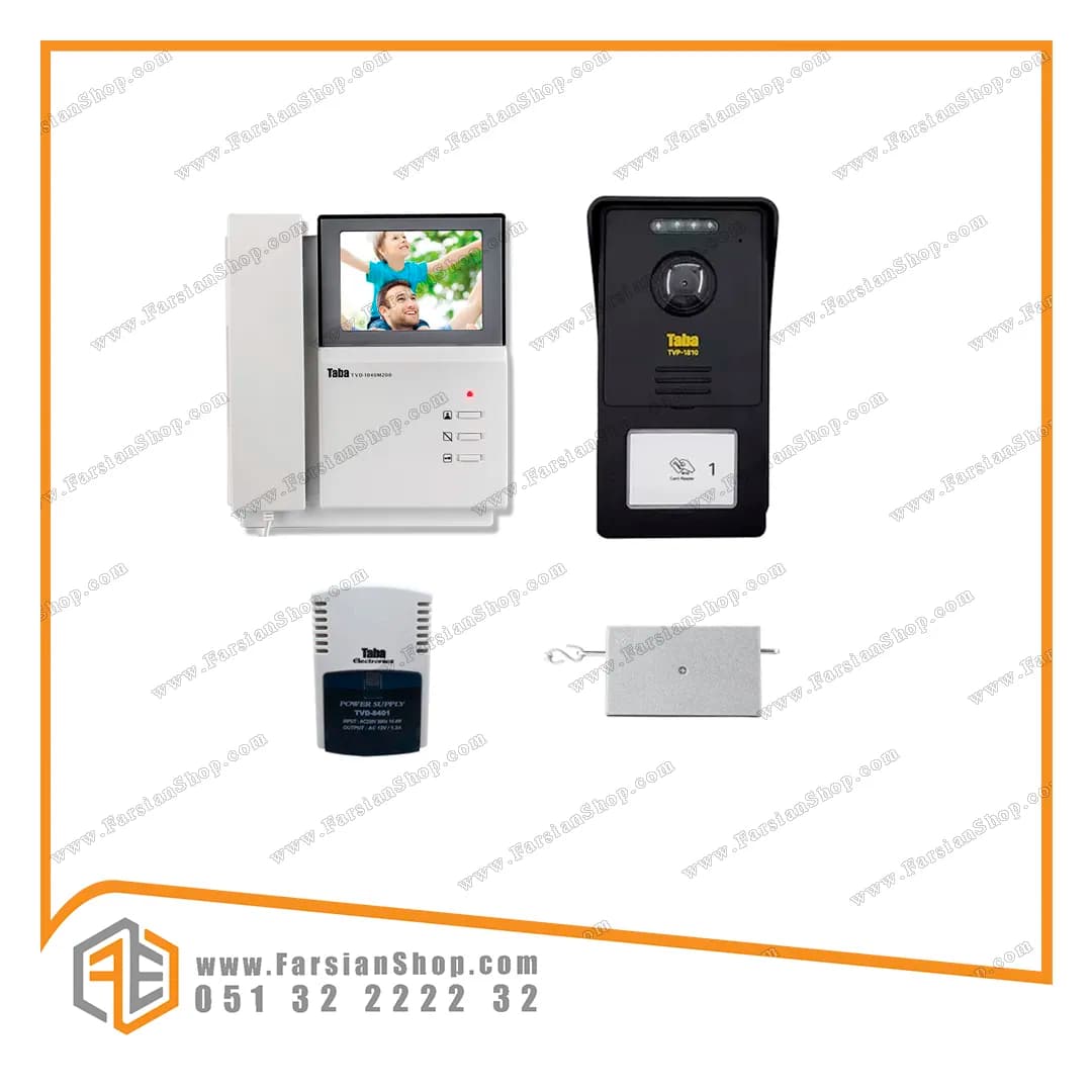 پکیج کامل آیفون تصویری تابا مدل 1040با پنل کارتی 1810، 1 و 2 واحدی