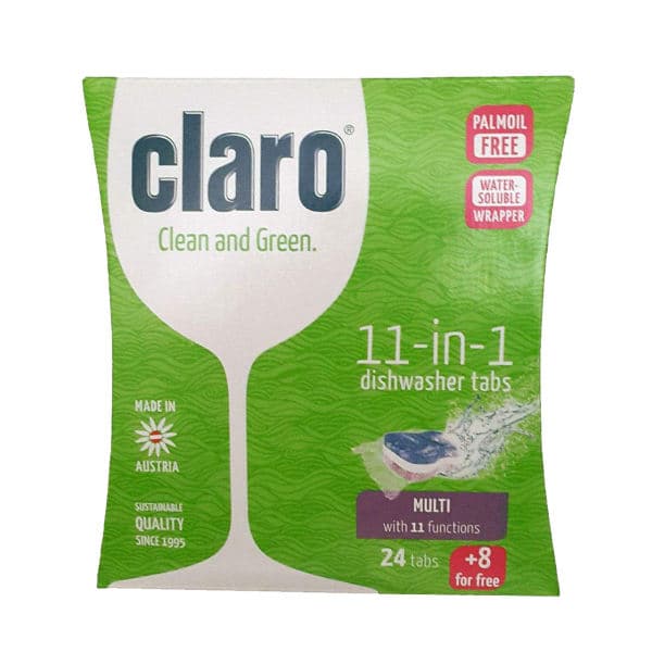 قرص ماشین ظرفشویی کلارو Claro بسته 32 عددی — تصویر ۲