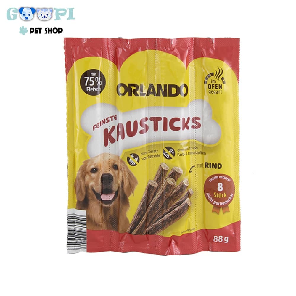 تشویقی مدادی سگ اورلاندو با طعم گوشت گاو Orlando Stick Beef بسته4عددی — تصویر ۲