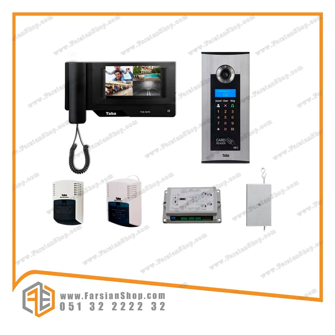 پکیج کامل آیفون تصویری تابا مدل 3070با پنل کدینگ کارتی 1800