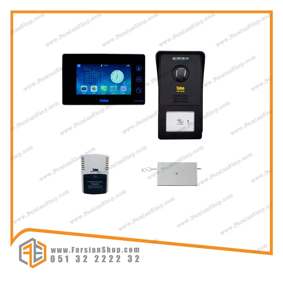 پکیج کامل آیفون تصویری تابا مدل 2070با پنل کارتی 1810 — تصویر ۲