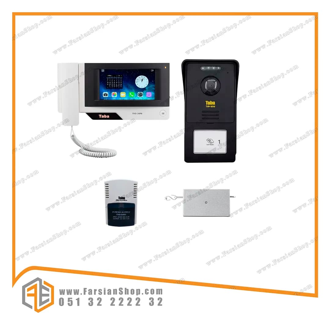 پکیج کامل آیفون تصویری تابا مدل 3070با پنل کارتی 1810 — تصویر ۳