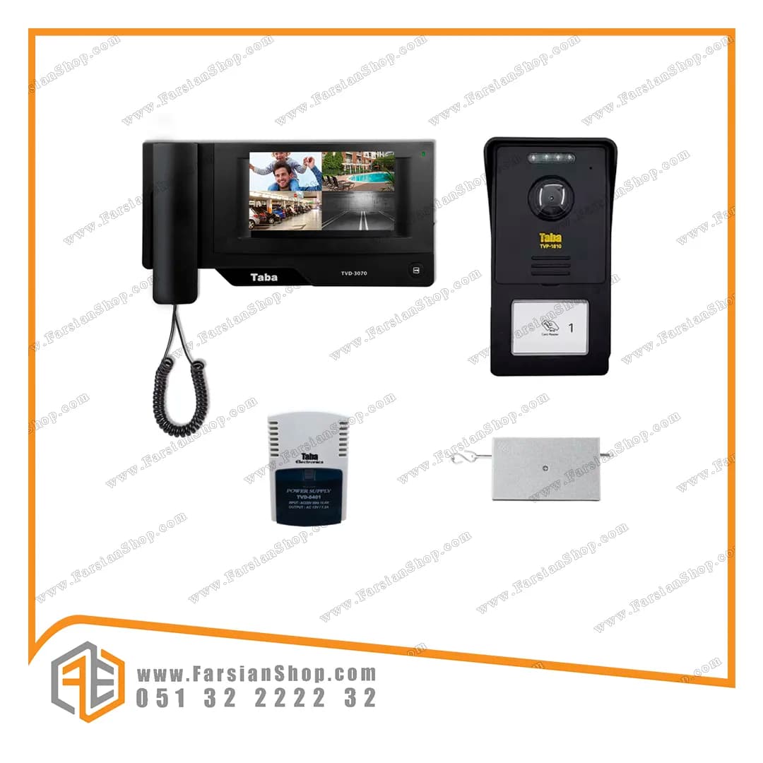 پکیج کامل آیفون تصویری تابا مدل 3070با پنل کارتی 1810 — تصویر ۲