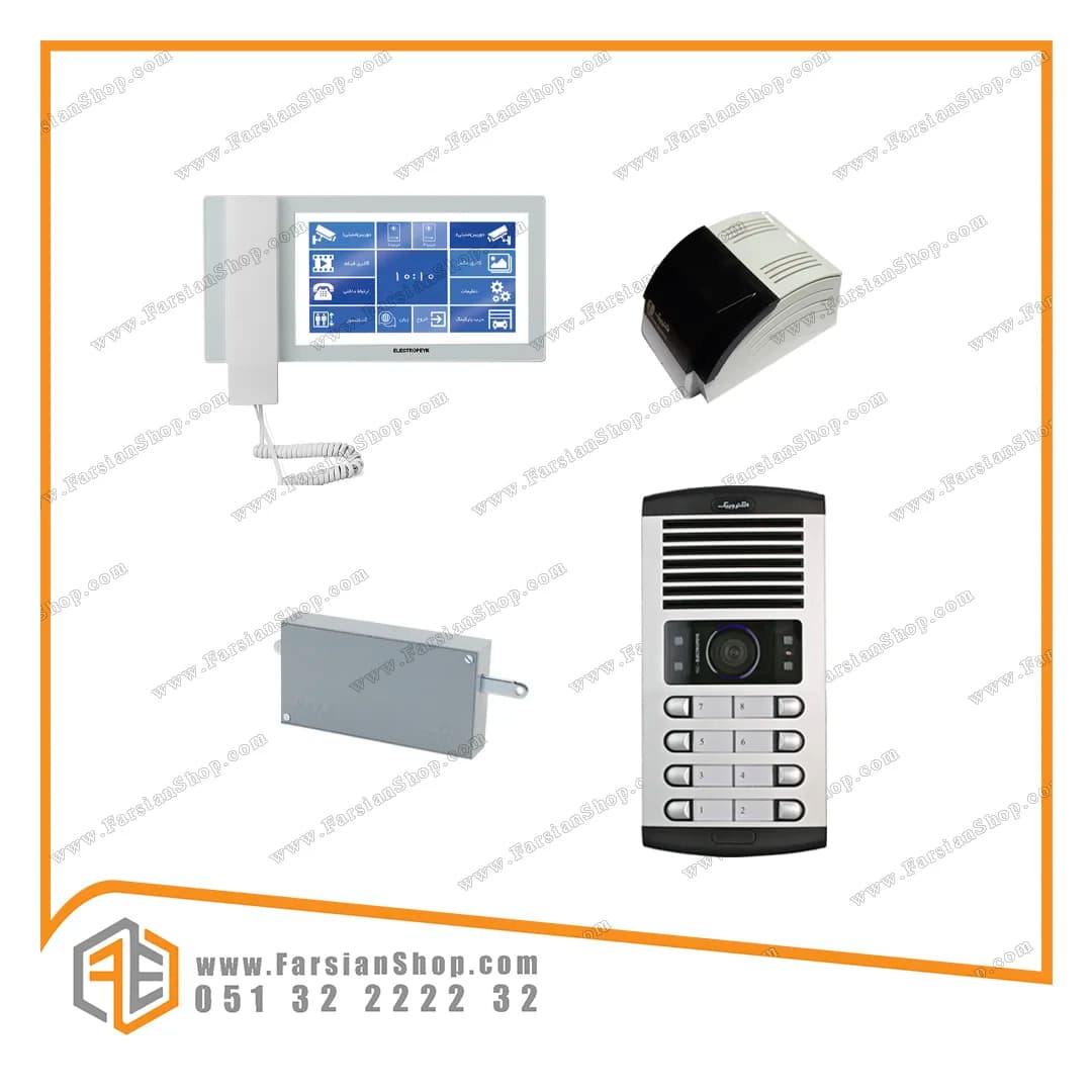 پکیج کامل آیفون تصویری الکتروپیک مدل 1198 با پنل 1086