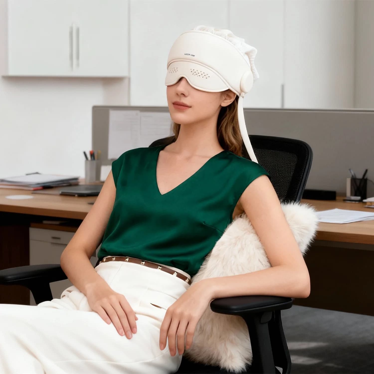 ماساژور چشم و سر گرین لاین مدل Green Lion Head Massager Migraine, Eye & Stress Relief — تصویر ۴