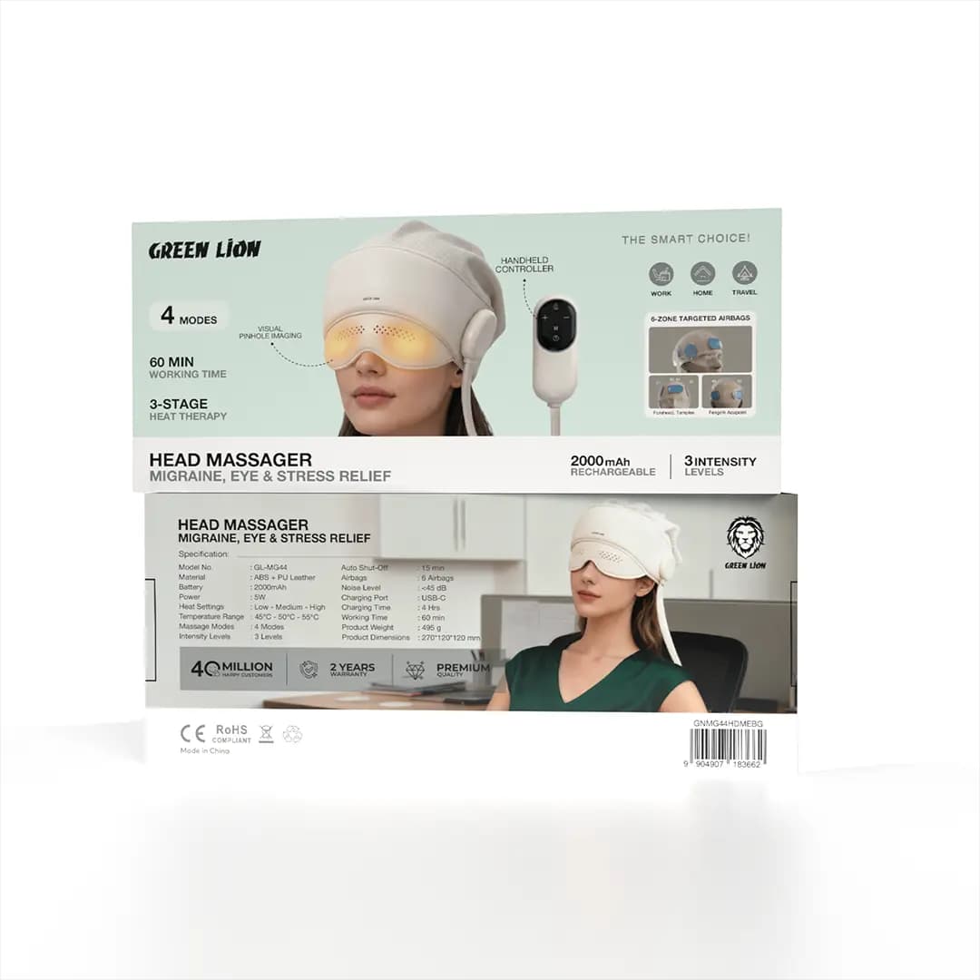 ماساژور چشم و سر گرین لاین مدل Green Lion Head Massager Migraine, Eye & Stress Relief — تصویر ۷