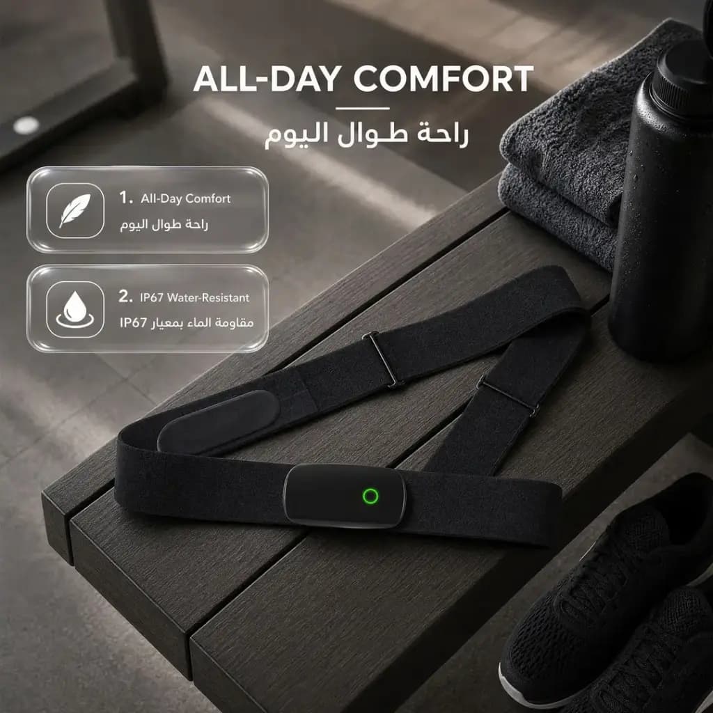 بند سینهای پایش ضربان قلب گرین لاین مدل Green Lion Cardio Band Chest Strap — تصویر ۶