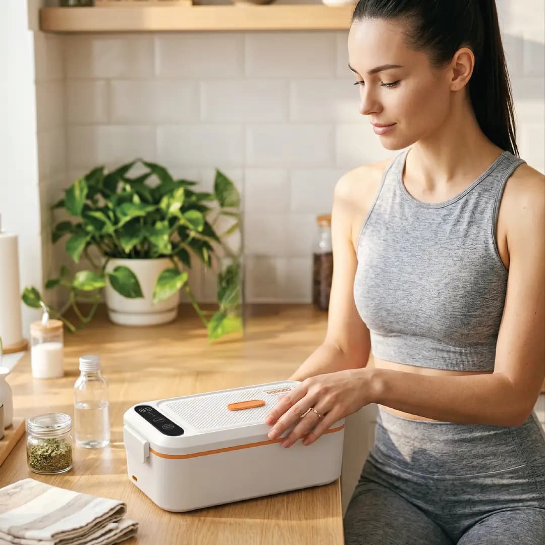 ظرف غذای برقی و شارژی پرودو Porodo Lifestyle Lite Lunch Electric Heated Lunch Box — تصویر ۵