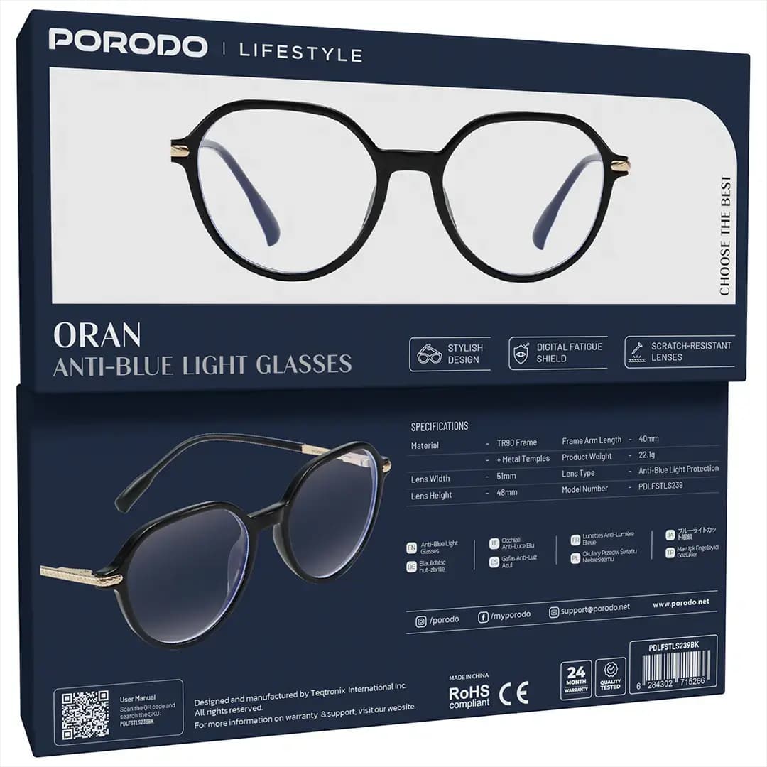عینک محافظ نور آبی بلوکات پرودو مدل orodo Lifestyle Oran Anti-Blue Light Glasses — تصویر ۳