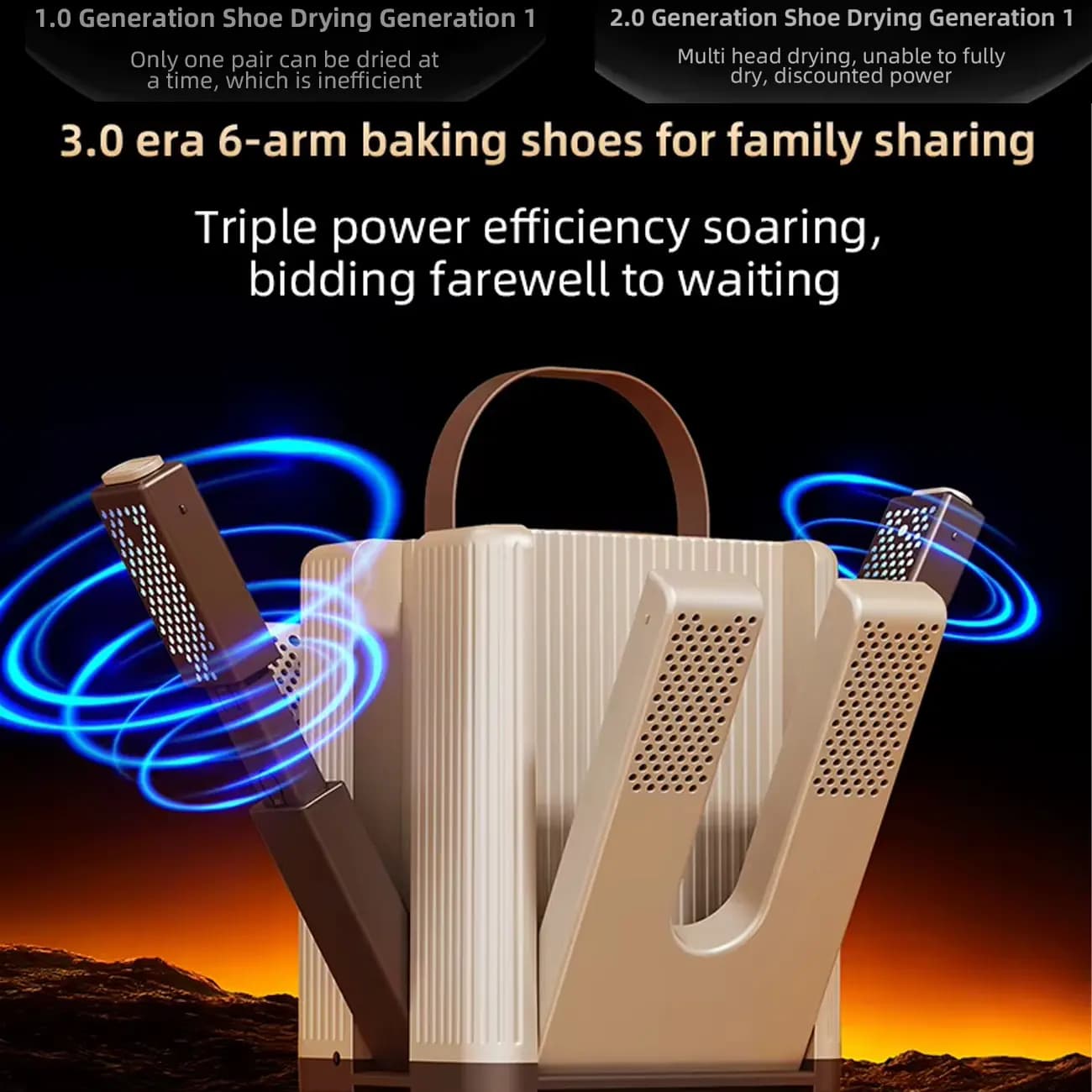 خشک کن کفش ۶ تایی مدل Six Head Air Duct Shoes Dryer — تصویر ۸